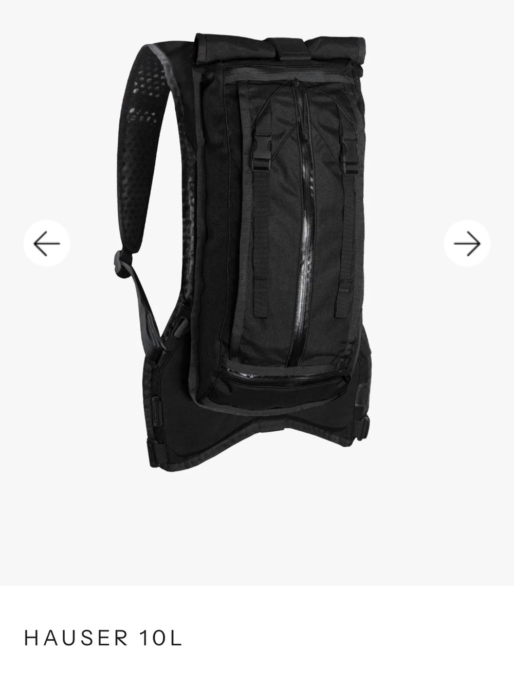 Mission Workshop Hauser 10L Black Backpack